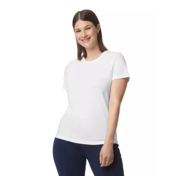 GILDAN SOFTSTYLE® MIDWEIGHT WOMENS'S T-Shirt, FEHÉR kerek nyakú, női rövid ujjú póló, S-3XL-ig, 100% pamut - női rövid ujjú póló - Tartex munkaruházat