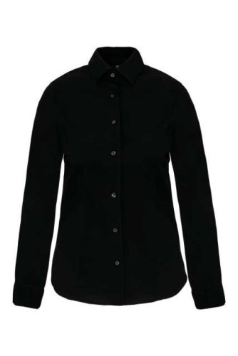 Női hosszú ujjú stretch pamut ing – elasztánnal, karcsúsított fazonban, OEKO-TEX®, 97 % pamut+3% elasztán, XS-től 2XL-ig, több színben