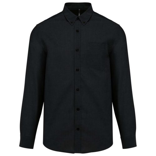 Kariban Long Sleeve Oxford Shirt, férfi hosszú ujjú ing, 70 % PAMUT+30% PE, S-től 6XL-ig, TÖBB SZÍNBEN!