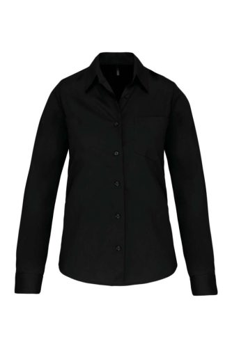 Női hosszú ujjú pamut ing – vasaláskönnyített, V-zsebbel, OEKO-TEX® tanúsítvánnyal, 100 % pamut, XS-től 3XL-ig, több színben