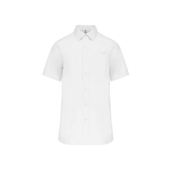 Kariban Short Sleeve Poplin Shirt, fehér rövid ujjú ing, 100% PAMUT, S-től 6XL-ig - férfi rövid ujjú ing - Tartex munkaruházat