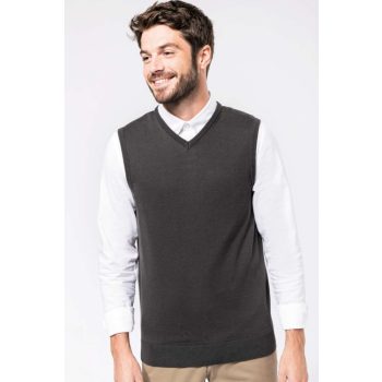Kariban "V" nyakú férfi kötött mellény, SZÍNES, S-től 4XL-ig, 50% pamut+50% akril - pulóver - Tartex munkaruházat